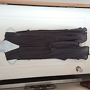 Grey vneck tie front tunic